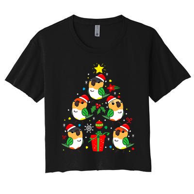 Caique Parrot Christmas Ornament Tree Xmas Mom Dad Bird Gift Women's Crop Top Tee