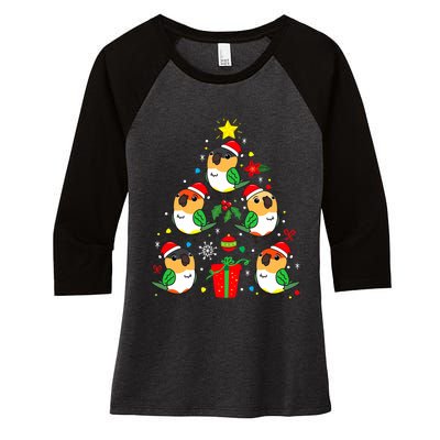 Caique Parrot Christmas Ornament Tree Xmas Mom Dad Bird Gift Women's Tri-Blend 3/4-Sleeve Raglan Shirt