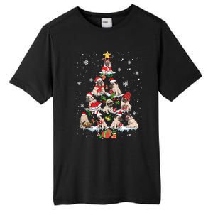 Cute Pugs Christmas Tree Funny Pug Lover Christmas Gift Tall Fusion ChromaSoft Performance T-Shirt