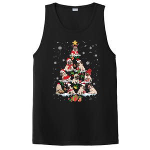 Cute Pugs Christmas Tree Funny Pug Lover Christmas Gift PosiCharge Competitor Tank