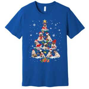 Cute Pugs Christmas Tree Funny Pug Lover Christmas Gift Premium T-Shirt