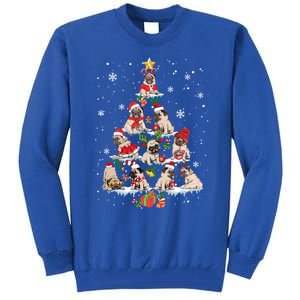 Cute Pugs Christmas Tree Funny Pug Lover Christmas Gift Tall Sweatshirt