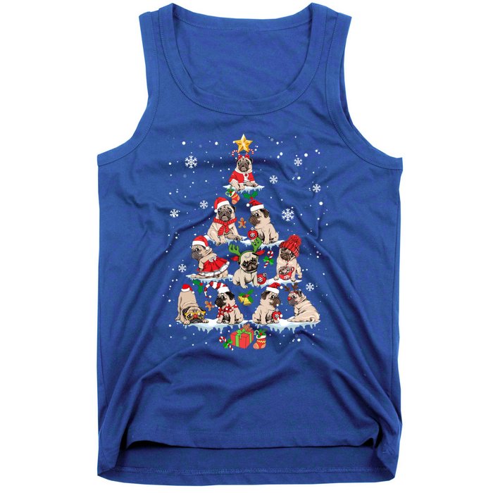 Cute Pugs Christmas Tree Funny Pug Lover Christmas Gift Tank Top