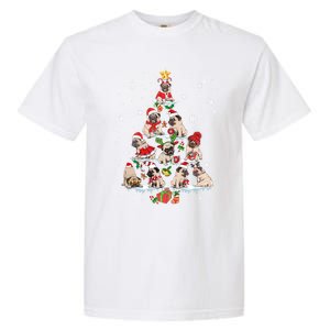 Cute Pugs Christmas Tree Funny Pug Lover Christmas Gift Garment-Dyed Heavyweight T-Shirt