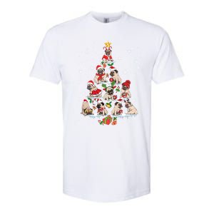 Cute Pugs Christmas Tree Funny Pug Lover Christmas Gift Softstyle CVC T-Shirt