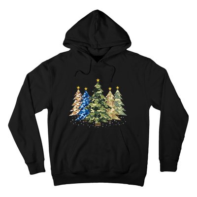 Camo Print Christmas Trees With Camouflage Print Xmas Hoodie