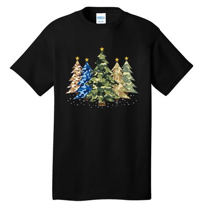 Camo Print Christmas Trees With Camouflage Print Xmas Tall T-Shirt