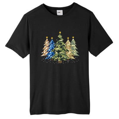 Camo Print Christmas Trees With Camouflage Print Xmas Tall Fusion ChromaSoft Performance T-Shirt