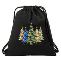 Camo Print Christmas Trees With Camouflage Print Xmas Drawstring Bag