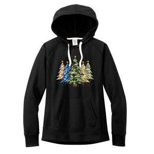 Camo Print Christmas Trees With Camouflage Print Xmas Women's Fleece Hoodie