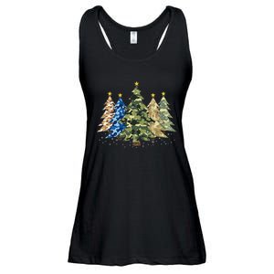 Camo Print Christmas Trees With Camouflage Print Xmas Ladies Essential Flowy Tank