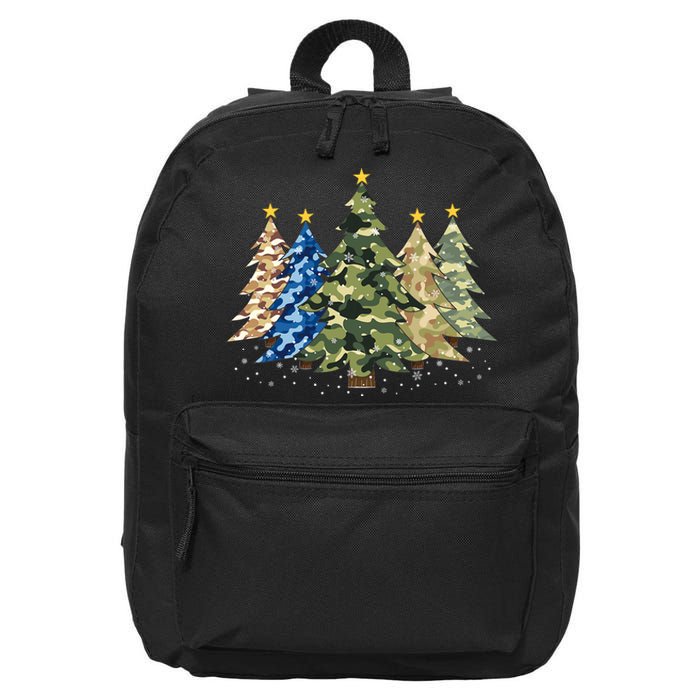 Camo Print Christmas Trees With Camouflage Print Xmas 16 in Basic Backpack