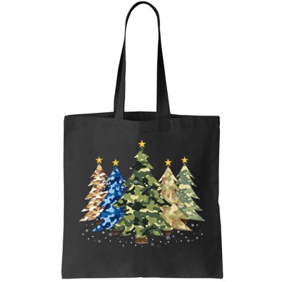 Camo Print Christmas Trees With Camouflage Print Xmas Tote Bag