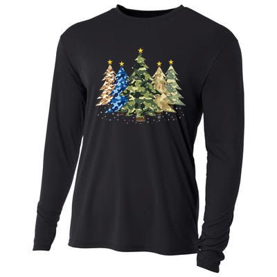 Camo Print Christmas Trees With Camouflage Print Xmas Cooling Performance Long Sleeve Crew