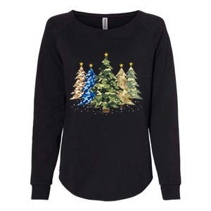 Camo Print Christmas Trees With Camouflage Print Xmas Womens California Wash Sweatshirt