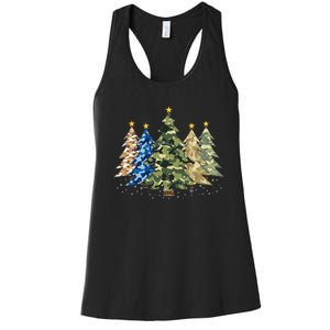 Camo Print Christmas Trees With Camouflage Print Xmas Women's Racerback Tank