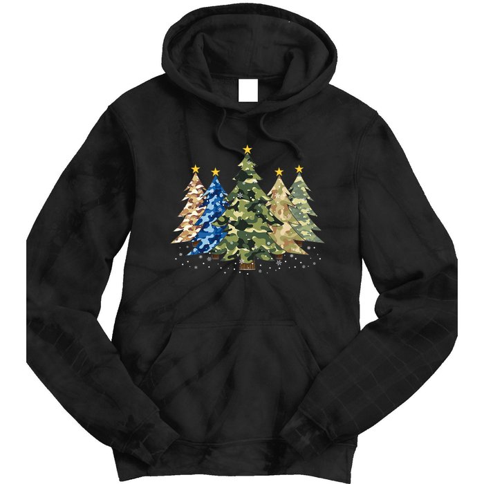 Camo Print Christmas Trees With Camouflage Print Xmas Tie Dye Hoodie