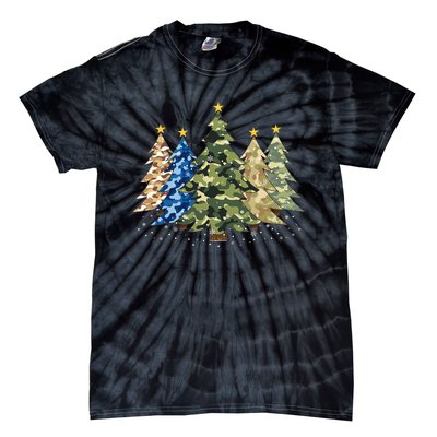 Camo Print Christmas Trees With Camouflage Print Xmas Tie-Dye T-Shirt