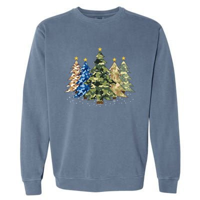 Camo Print Christmas Trees With Camouflage Print Xmas Garment-Dyed Sweatshirt