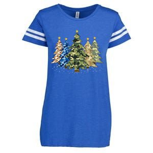 Camo Print Christmas Trees With Camouflage Print Xmas Enza Ladies Jersey Football T-Shirt