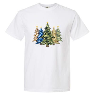 Camo Print Christmas Trees With Camouflage Print Xmas Garment-Dyed Heavyweight T-Shirt