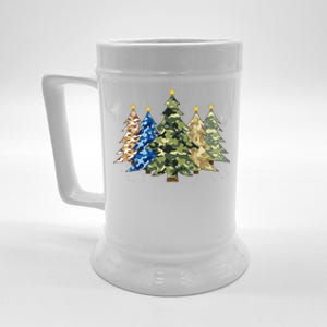 Camo Print Christmas Trees With Camouflage Print Xmas Beer Stein