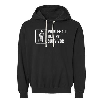 Cool Pickleball Coach With Saying Pickleball Injury Survivor Garment-Dyed Fleece Hoodie