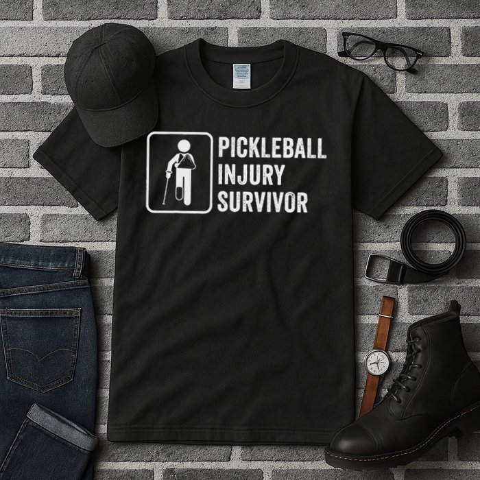 Cool Pickleball Coach With Saying Pickleball Injury Survivor Tall T-Shirt
