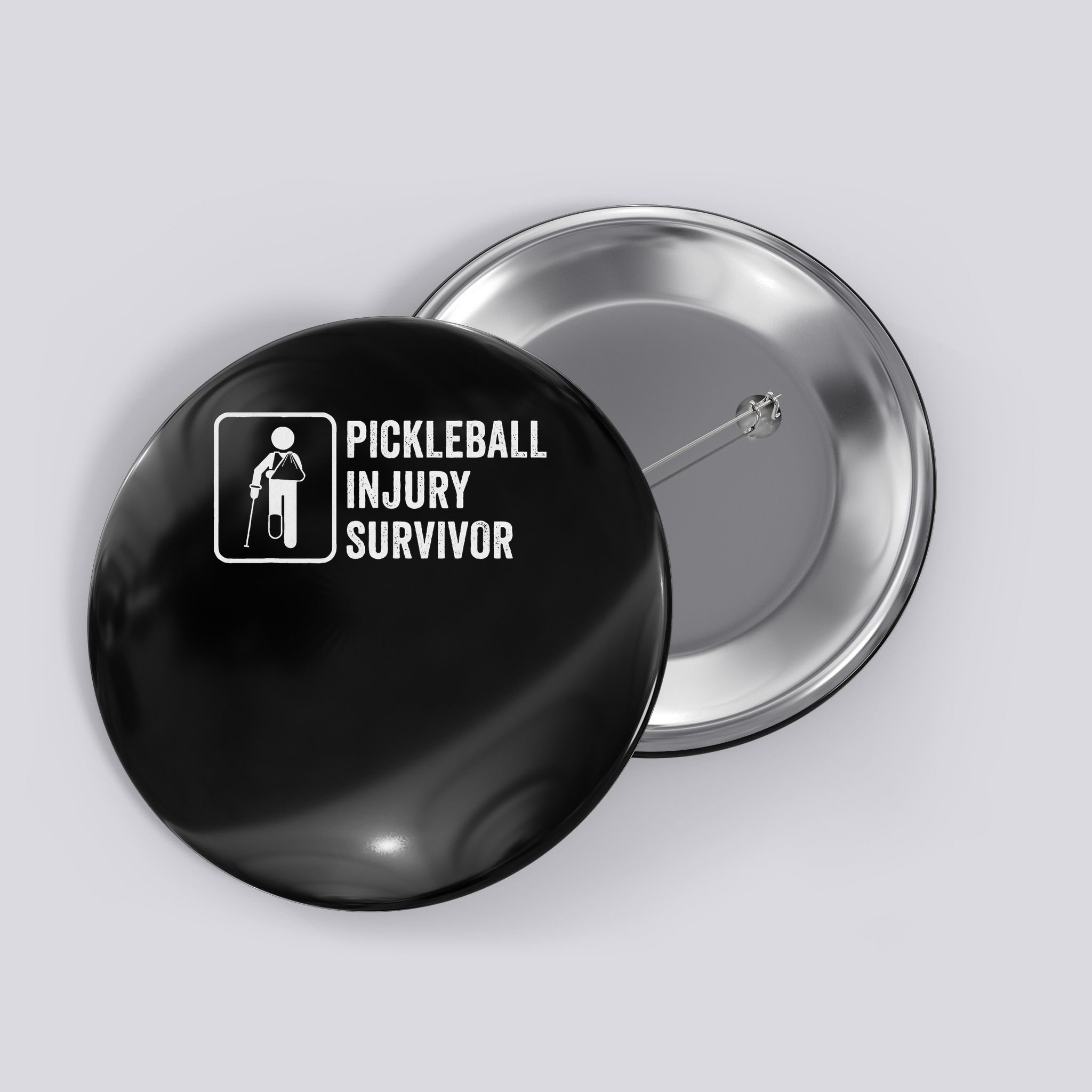 Cool Pickleball Coach With Saying Pickleball Injury Survivor Button
