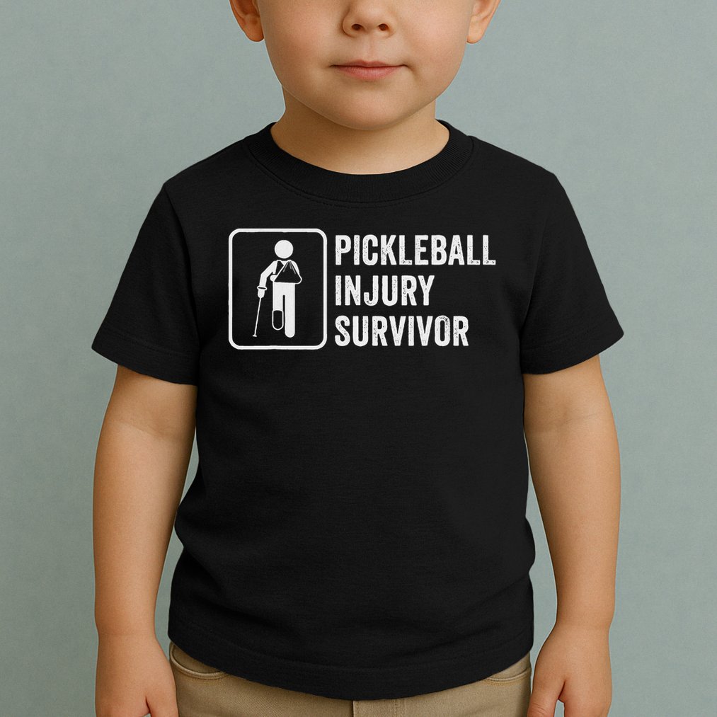 Cool Pickleball Coach With Saying Pickleball Injury Survivor Toddler T-Shirt