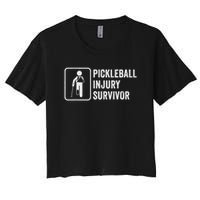 Cool Pickleball Coach With Saying Pickleball Injury Survivor Women's Crop Top Tee