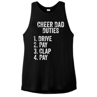 Cheerleading Papa Cheer Dad Duties Drive Pay Clap Ladies PosiCharge Tri-Blend Wicking Tank