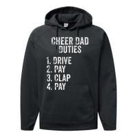 Cheerleading Papa Cheer Dad Duties Drive Pay Clap Performance Fleece Hoodie