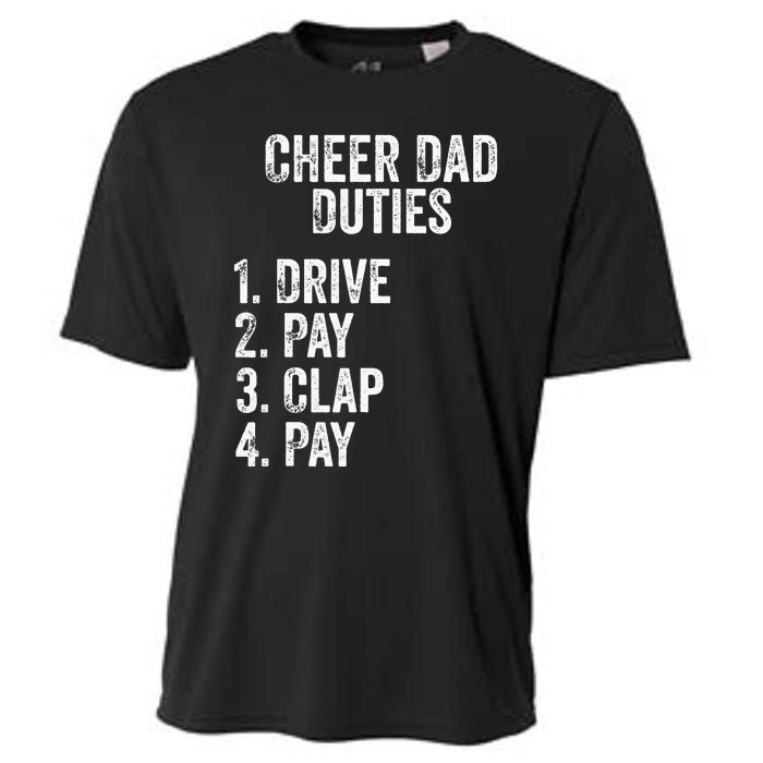 Cheerleading Papa Cheer Dad Duties Drive Pay Clap Cooling Performance Crew T-Shirt