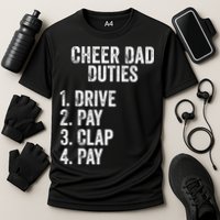 Cheerleading Papa Cheer Dad Duties Drive Pay Clap Cooling Performance Crew T-Shirt