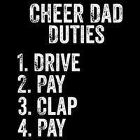 Cheerleading Papa Cheer Dad Duties Drive Pay Clap Cooling Performance Crew T-Shirt