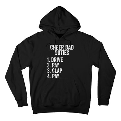 Cheerleading Papa Cheer Dad Duties Drive Pay Clap Hoodie