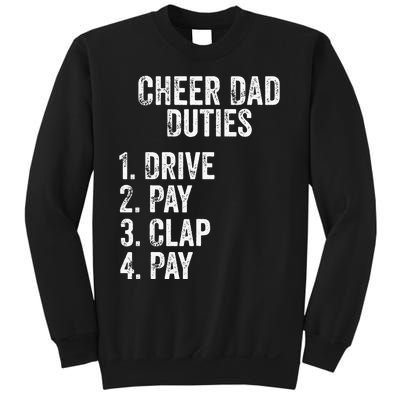 Cheerleading Papa Cheer Dad Duties Drive Pay Clap Sweatshirt