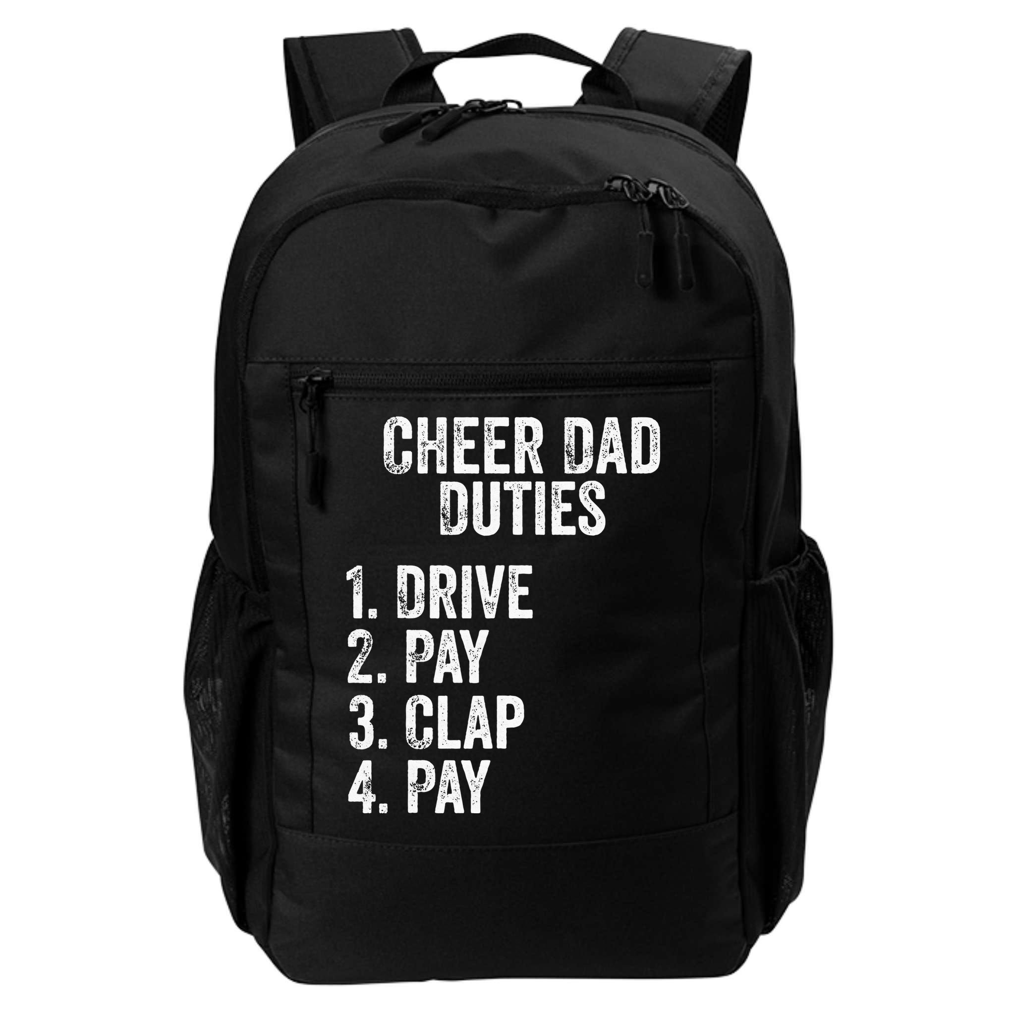 Cheerleading Papa Cheer Dad Duties Drive Pay Clap Backpack