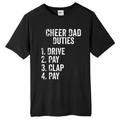 Cheerleading Papa Cheer Dad Duties Drive Pay Clap Tall Fusion ChromaSoft Performance T-Shirt