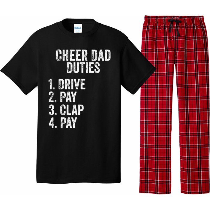 Cheerleading Papa Cheer Dad Duties Drive Pay Clap Pajama Set