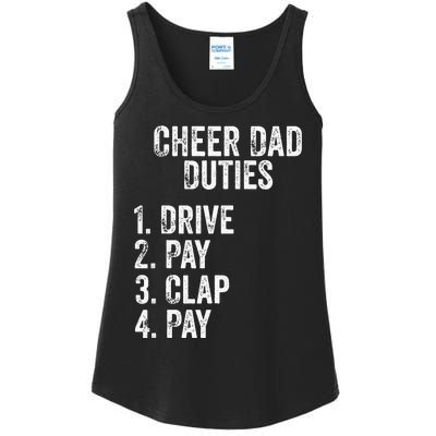 Cheerleading Papa Cheer Dad Duties Drive Pay Clap Ladies Essential Tank