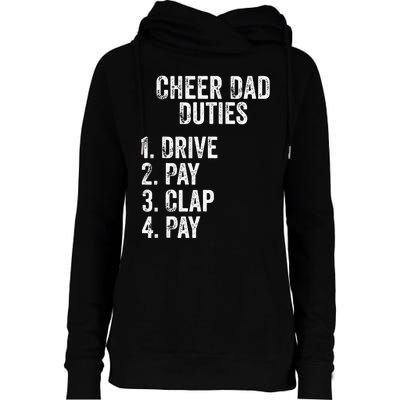 Cheerleading Papa Cheer Dad Duties Drive Pay Clap Womens Funnel Neck Pullover Hood