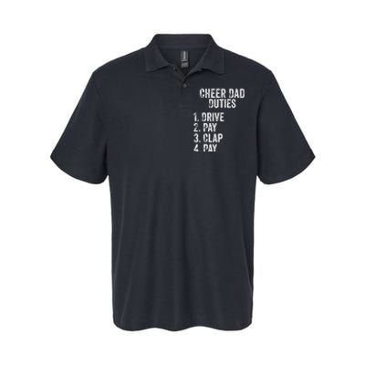 Cheerleading Papa Cheer Dad Duties Drive Pay Clap Softstyle Adult Sport Polo