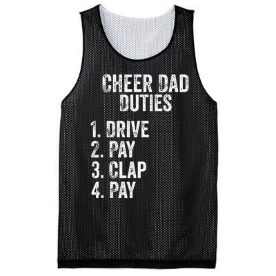 Cheerleading Papa Cheer Dad Duties Drive Pay Clap Mesh Reversible Basketball Jersey Tank