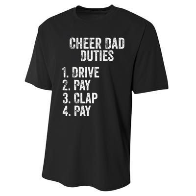 Cheerleading Papa Cheer Dad Duties Drive Pay Clap Performance Sprint T-Shirt