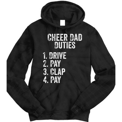 Cheerleading Papa Cheer Dad Duties Drive Pay Clap Tie Dye Hoodie