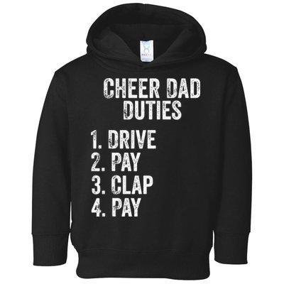 Cheerleading Papa Cheer Dad Duties Drive Pay Clap Toddler Hoodie