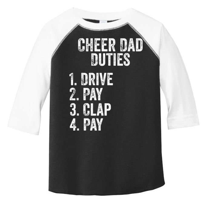 Cheerleading Papa Cheer Dad Duties Drive Pay Clap Toddler Fine Jersey T-Shirt
