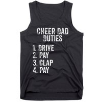 Cheerleading Papa Cheer Dad Duties Drive Pay Clap Tank Top